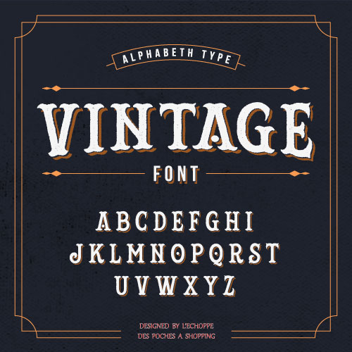 Exemple de typographie pour sac publicitaire personnalisation vintage - Paris - Bordeaux - Toulouse - Albi - Avignon  - Vichy