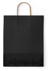 un sac kraft noir avec des poignées torsadées au format 25x10x32xcm Bordeaux Toulouse Paris Avignon Albi Arles Nîmes