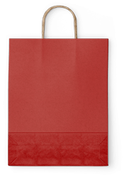 un sac kraft rouge avec des poignées torsadées au format 25x10x32xcm Bordeaux Toulouse Paris Avignon Albi Arles Nîmes